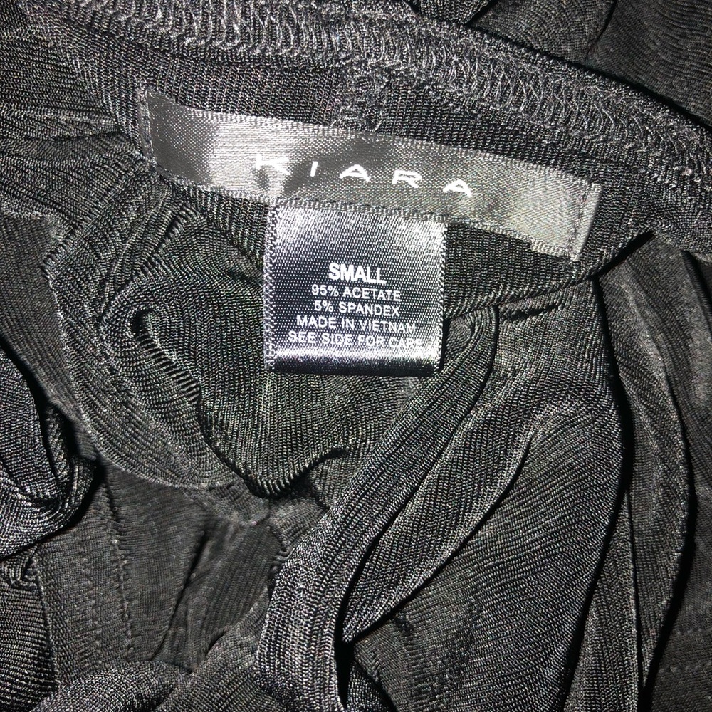 Kiara Black Dress Scoop Neck Slinky A-Line SMALL - Picture 4 of 4